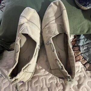 BOBS from Skechers Beige Canvas Flats